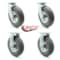 Service Caster 8 Inch Gray Pneumatic Wheel Caster Swivel 2 Rigid, 2PK SCC-100S280-PNB-GRY-2-R280-2 - alternate 6